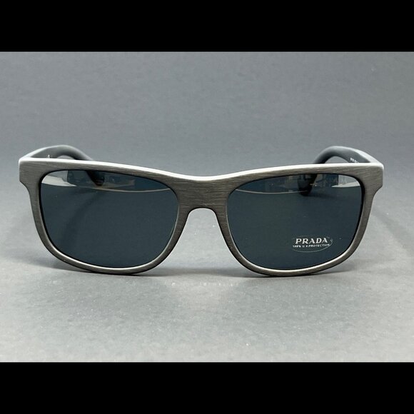 Prada Sunglasses PR15R-TV43C2 Matte Gray 60mm Gray Lens Men's Italy Authentic - Picture 2 of 10